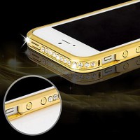 iPhone 5 gull deksel med bling i ekslusiv utførelse
